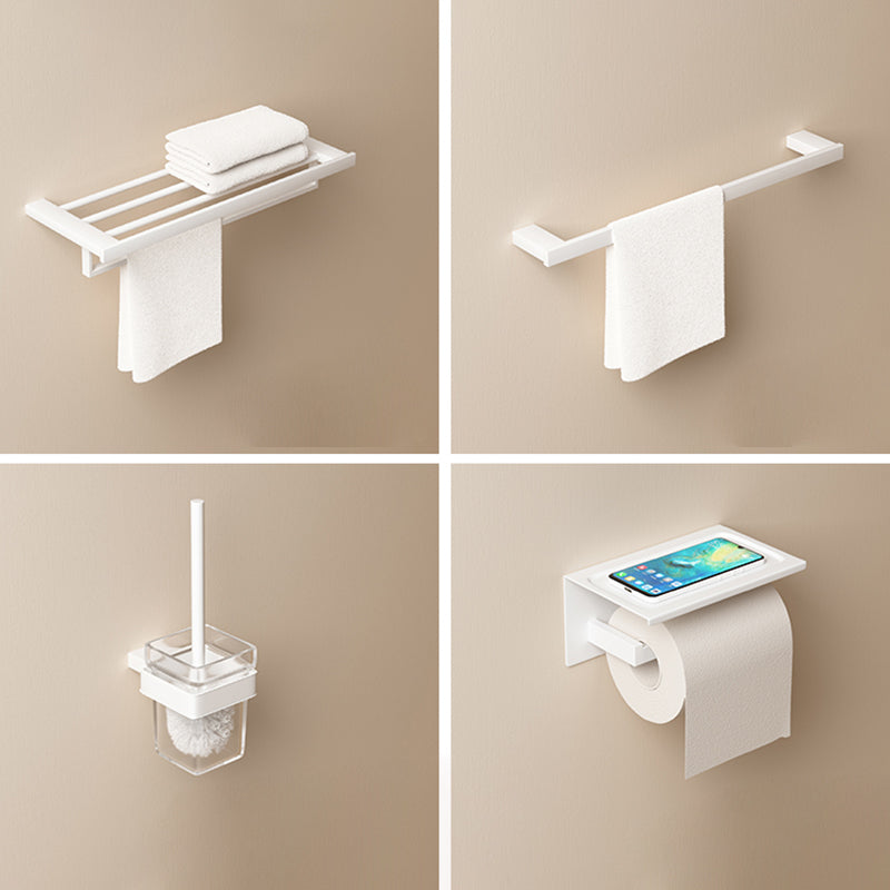 Modern Bathroom Accessory Set White Bathroom Accessories Hardware Set 4-Piece Set Clearhalo 'Bathroom Hardware Sets' 'Bathroom Hardware' 'Bathroom Remodel & Bathroom Fixtures' 'bathroom_hardware_sets' 'Home Improvement' 'home_improvement' 'home_improvement_bathroom_hardware_sets' 6997540