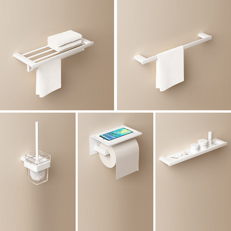 Modern Bathroom Accessory Set White Bathroom Accessories Hardware Set 5 piece Set Clearhalo 'Bathroom Hardware Sets' 'Bathroom Hardware' 'Bathroom Remodel & Bathroom Fixtures' 'bathroom_hardware_sets' 'Home Improvement' 'home_improvement' 'home_improvement_bathroom_hardware_sets' 6997542