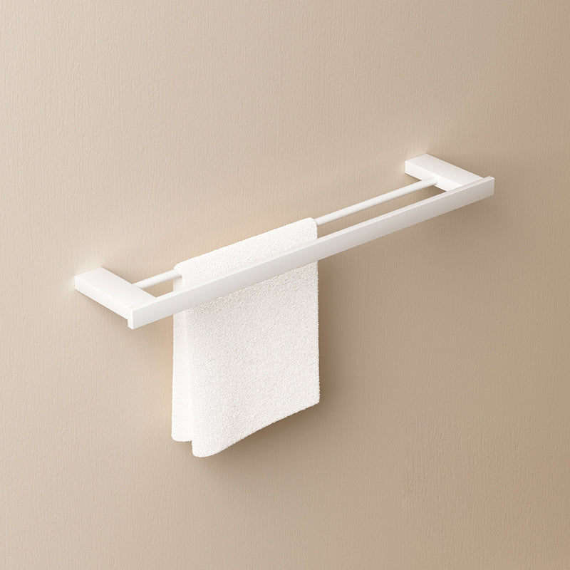 Modern Bathroom Accessory Set White Bathroom Accessories Hardware Set Double Bars Towel Bar Clearhalo 'Bathroom Hardware Sets' 'Bathroom Hardware' 'Bathroom Remodel & Bathroom Fixtures' 'bathroom_hardware_sets' 'Home Improvement' 'home_improvement' 'home_improvement_bathroom_hardware_sets' 6997545