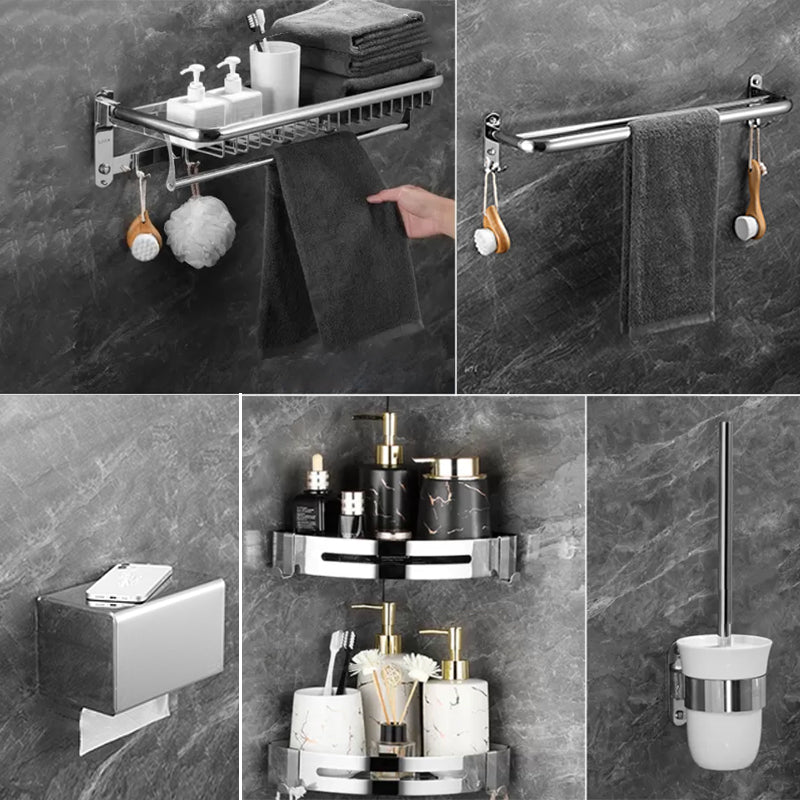Modern Bathroom Accessory Set Silver Bathroom Accessories Hardware Set -  Clearhalo