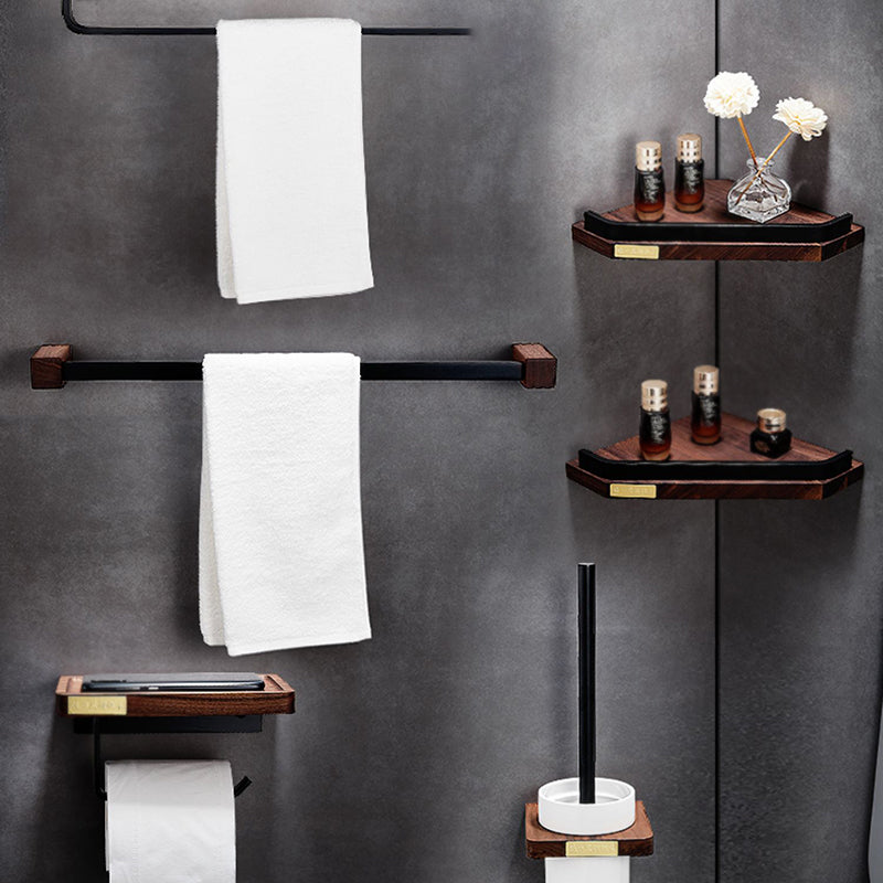 Metal Bathroom Accessory Set Walnut Brown Bathroom Hardware Set Clearhalo 'Bathroom Hardware Sets' 'Bathroom Hardware' 'Bathroom Remodel & Bathroom Fixtures' 'bathroom_hardware_sets' 'Home Improvement' 'home_improvement' 'home_improvement_bathroom_hardware_sets' 6997581
