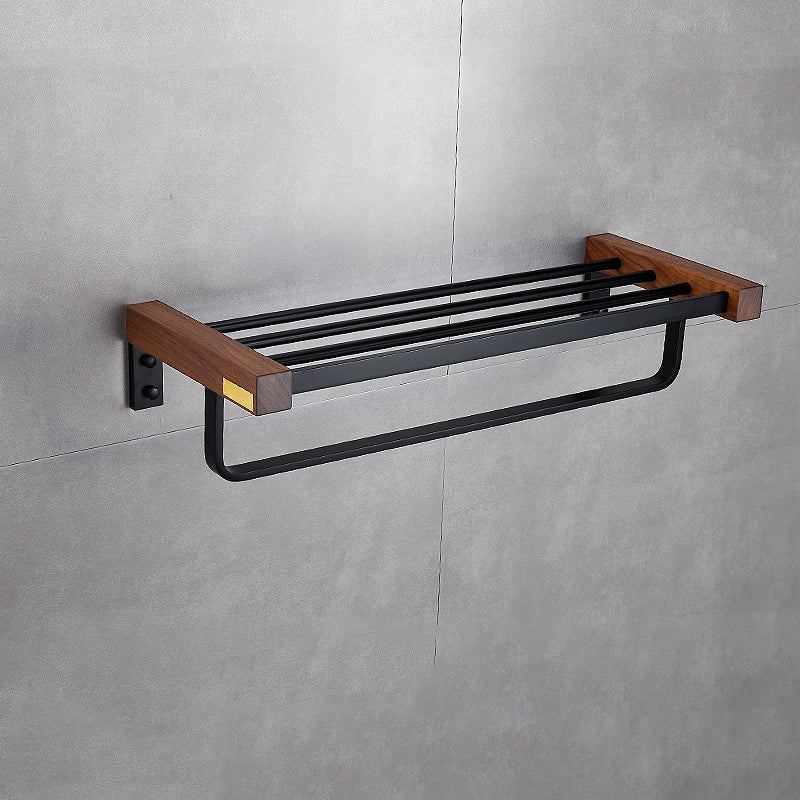 Metal Bathroom Accessory Set Walnut Brown Bathroom Hardware Set Towel Rack Clearhalo 'Bathroom Hardware Sets' 'Bathroom Hardware' 'Bathroom Remodel & Bathroom Fixtures' 'bathroom_hardware_sets' 'Home Improvement' 'home_improvement' 'home_improvement_bathroom_hardware_sets' 6997584