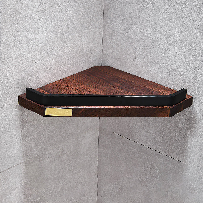 Metal Bathroom Accessory Set Walnut Brown Bathroom Hardware Set Triangular Bath Shelf Clearhalo 'Bathroom Hardware Sets' 'Bathroom Hardware' 'Bathroom Remodel & Bathroom Fixtures' 'bathroom_hardware_sets' 'Home Improvement' 'home_improvement' 'home_improvement_bathroom_hardware_sets' 6997587