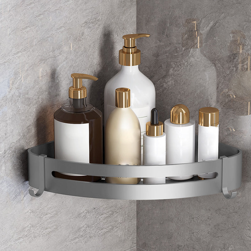 Modern Bathroom Accessory Set Grey Bathroom Accessories Hardware Set Triangular Bath Shelf Clearhalo 'Bathroom Hardware Sets' 'Bathroom Hardware' 'Bathroom Remodel & Bathroom Fixtures' 'bathroom_hardware_sets' 'Home Improvement' 'home_improvement' 'home_improvement_bathroom_hardware_sets' 6997614