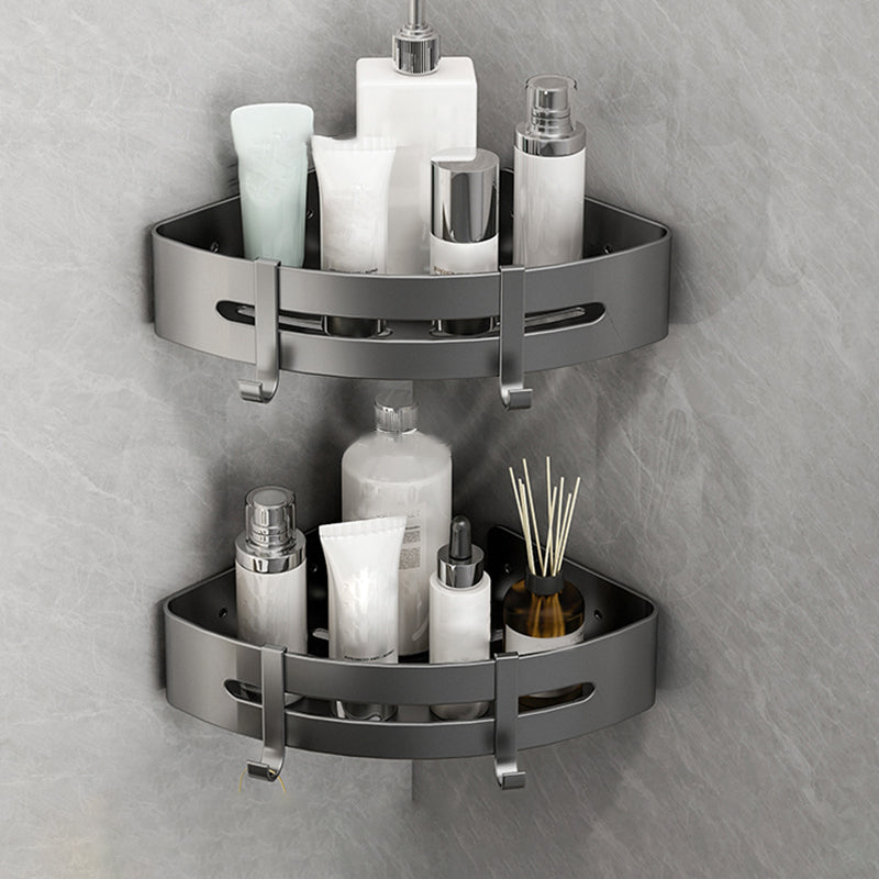 Modern Bathroom Accessory Set Grey Bathroom Accessories Hardware Set 2-Piece Set (Triangular Bath Shelf) Clearhalo 'Bathroom Hardware Sets' 'Bathroom Hardware' 'Bathroom Remodel & Bathroom Fixtures' 'bathroom_hardware_sets' 'Home Improvement' 'home_improvement' 'home_improvement_bathroom_hardware_sets' 6997623