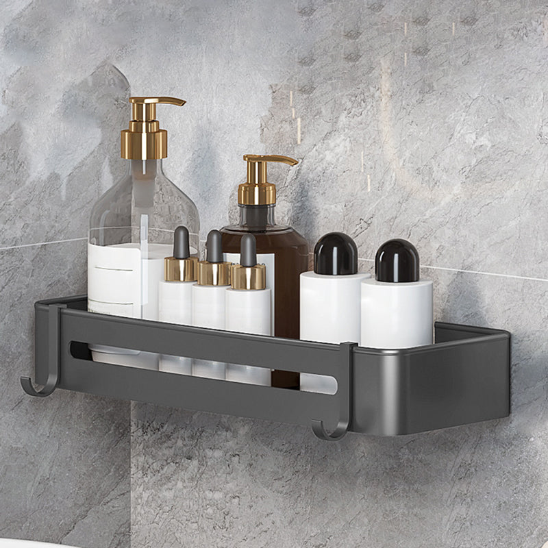 Modern Bathroom Accessory Set Grey Bathroom Accessories Hardware Set Square Bath Shelf Clearhalo 'Bathroom Hardware Sets' 'Bathroom Hardware' 'Bathroom Remodel & Bathroom Fixtures' 'bathroom_hardware_sets' 'Home Improvement' 'home_improvement' 'home_improvement_bathroom_hardware_sets' 6997626