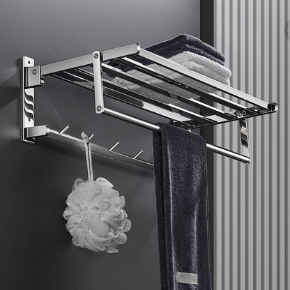 Modern Bath Hardware Set Silver Bathroom Accessories Hardware Set Towel Rack Clearhalo 'Bathroom Hardware Sets' 'Bathroom Hardware' 'Bathroom Remodel & Bathroom Fixtures' 'bathroom_hardware_sets' 'Home Improvement' 'home_improvement' 'home_improvement_bathroom_hardware_sets' 6997644