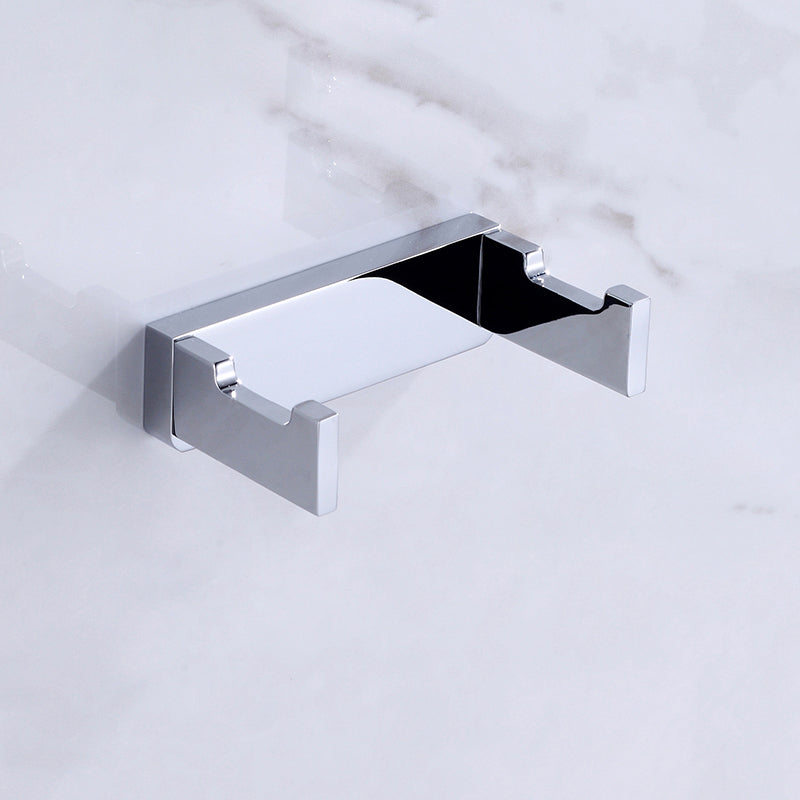 Polished Chrome Bathroom Accessory Set Modern Brass Bathroom Accessory Kit Towel Robe Hook Clearhalo 'Bathroom Hardware Sets' 'Bathroom Hardware' 'Bathroom Remodel & Bathroom Fixtures' 'bathroom_hardware_sets' 'Home Improvement' 'home_improvement' 'home_improvement_bathroom_hardware_sets' 6997663