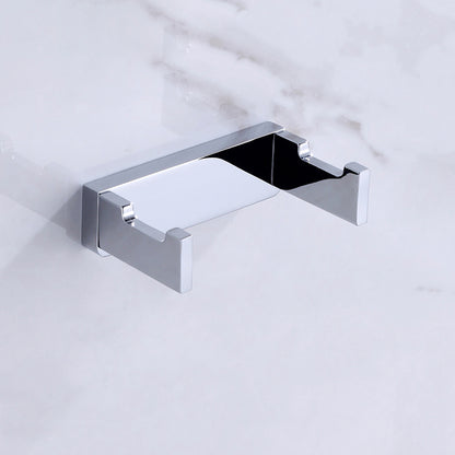 Polished Chrome Bathroom Accessory Set Modern Brass Bathroom Accessory Kit Towel Robe Hook Clearhalo 'Bathroom Hardware Sets' 'Bathroom Hardware' 'Bathroom Remodel & Bathroom Fixtures' 'bathroom_hardware_sets' 'Home Improvement' 'home_improvement' 'home_improvement_bathroom_hardware_sets' 6997663