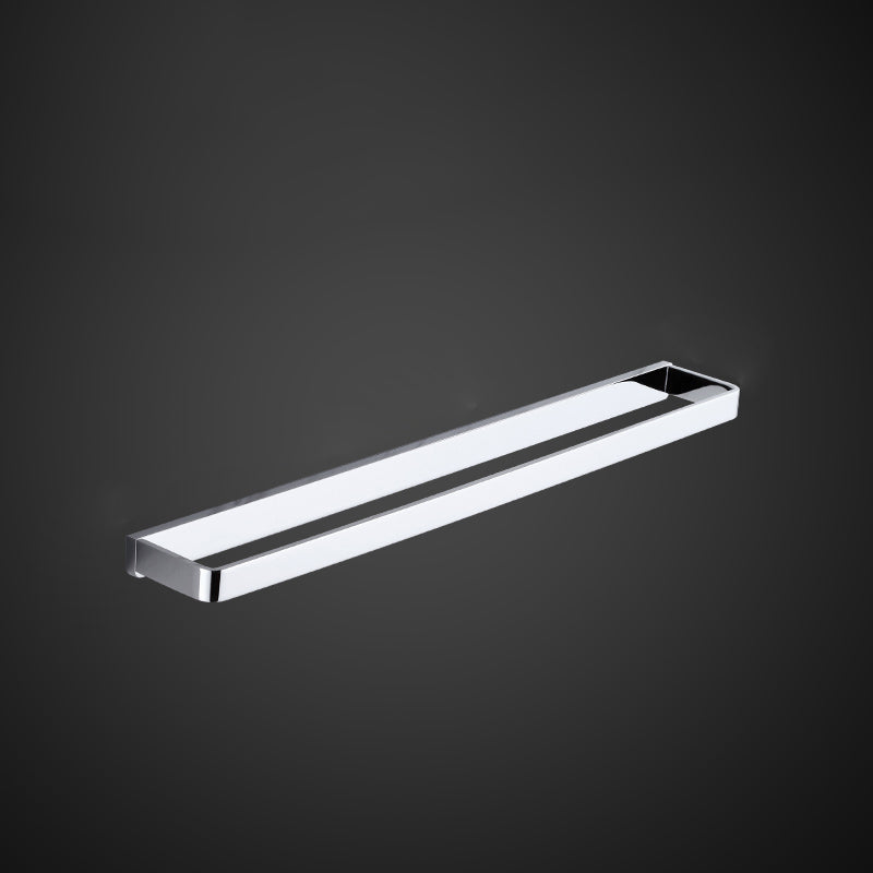 Polished Chrome Bathroom Accessory Set Modern Brass Bathroom Accessory Kit Towel Bar (Single Rod) Clearhalo 'Bathroom Hardware Sets' 'Bathroom Hardware' 'Bathroom Remodel & Bathroom Fixtures' 'bathroom_hardware_sets' 'Home Improvement' 'home_improvement' 'home_improvement_bathroom_hardware_sets' 6997672