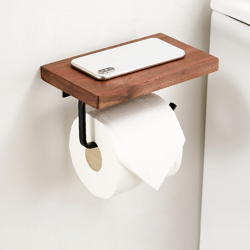 Walnut Brown Bathroom Accessory Set Metal Foldable Bath Hardware Set Flat Paper Towel Holder-Single Clearhalo 'Bathroom Hardware Sets' 'Bathroom Hardware' 'Bathroom Remodel & Bathroom Fixtures' 'bathroom_hardware_sets' 'Home Improvement' 'home_improvement' 'home_improvement_bathroom_hardware_sets' 6997721