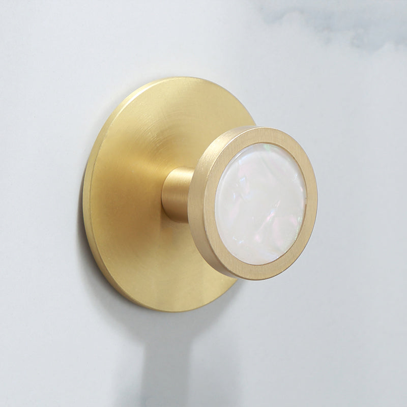 Polished Brass Bathroom Accessory Set Marble Bathroom Hardware White Towel/Robe Hook Clearhalo 'Bathroom Hardware Sets' 'Bathroom Hardware' 'Bathroom Remodel & Bathroom Fixtures' 'bathroom_hardware_sets' 'Home Improvement' 'home_improvement' 'home_improvement_bathroom_hardware_sets' 6997727