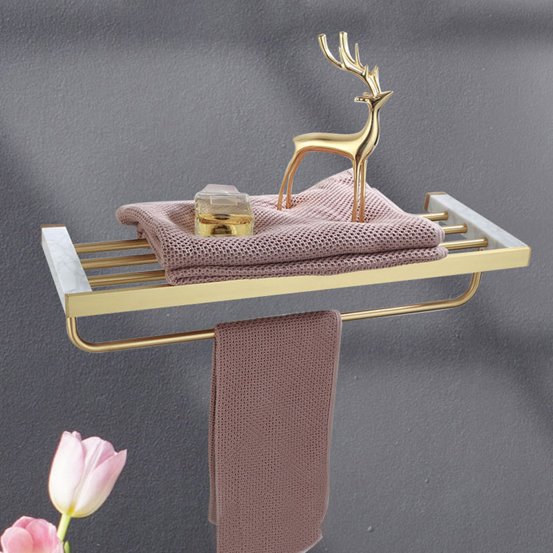 Polished Brass Bathroom Accessory Set Marble Bathroom Hardware Clearhalo 'Bathroom Hardware Sets' 'Bathroom Hardware' 'Bathroom Remodel & Bathroom Fixtures' 'bathroom_hardware_sets' 'Home Improvement' 'home_improvement' 'home_improvement_bathroom_hardware_sets' 6997729