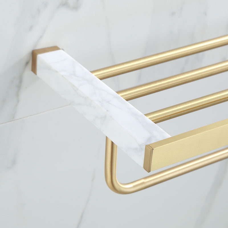Polished Brass Bathroom Accessory Set Marble Bathroom Hardware Clearhalo 'Bathroom Hardware Sets' 'Bathroom Hardware' 'Bathroom Remodel & Bathroom Fixtures' 'bathroom_hardware_sets' 'Home Improvement' 'home_improvement' 'home_improvement_bathroom_hardware_sets' 6997734