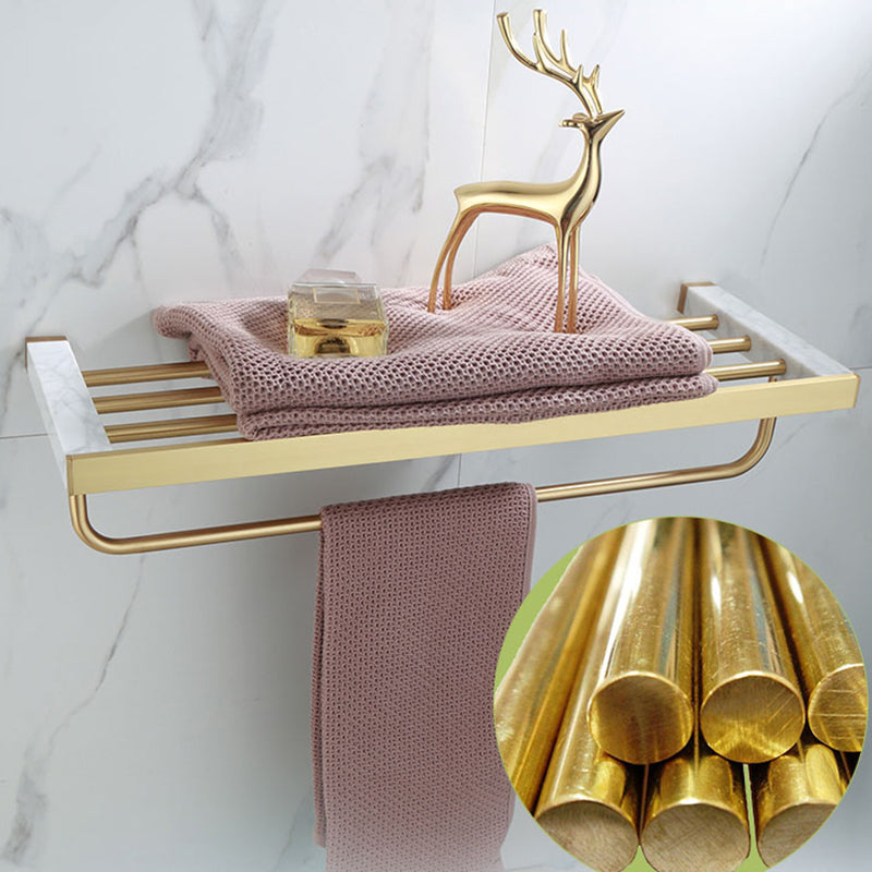 Polished Brass Bathroom Accessory Set Marble Bathroom Hardware Clearhalo 'Bathroom Hardware Sets' 'Bathroom Hardware' 'Bathroom Remodel & Bathroom Fixtures' 'bathroom_hardware_sets' 'Home Improvement' 'home_improvement' 'home_improvement_bathroom_hardware_sets' 6997742