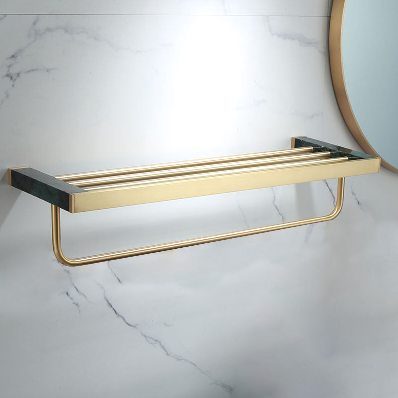 Polished Brass Bathroom Accessory Set Marble Bathroom Hardware Green Towel Rack Clearhalo 'Bathroom Hardware Sets' 'Bathroom Hardware' 'Bathroom Remodel & Bathroom Fixtures' 'bathroom_hardware_sets' 'Home Improvement' 'home_improvement' 'home_improvement_bathroom_hardware_sets' 6997750
