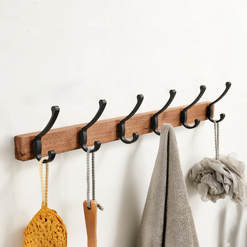 Solid Wood Bathroom Accessory Set Foldable Metal Bathroom Hardware Towel Robe Hook Clearhalo 'Bathroom Hardware Sets' 'Bathroom Hardware' 'Bathroom Remodel & Bathroom Fixtures' 'bathroom_hardware_sets' 'Home Improvement' 'home_improvement' 'home_improvement_bathroom_hardware_sets' 6997788