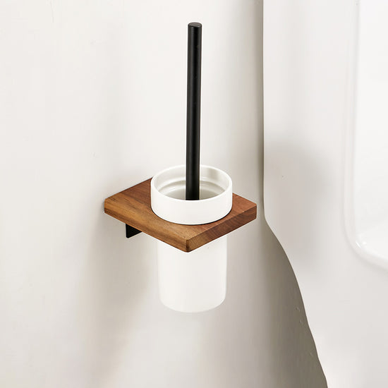 Solid Wood Bathroom Accessory Set Foldable Metal Bathroom Hardware ...