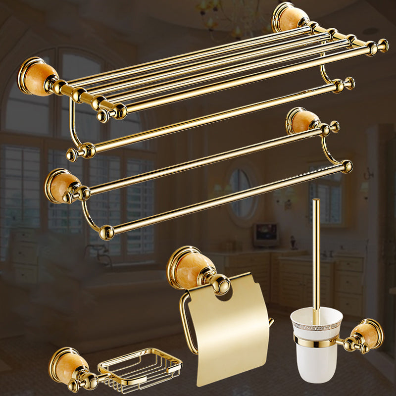 Polished Gold Bathroom Set Metal Bathroom Accessories Hardware Set Clearhalo 'Bathroom Hardware Sets' 'Bathroom Hardware' 'Bathroom Remodel & Bathroom Fixtures' 'bathroom_hardware_sets' 'Home Improvement' 'home_improvement' 'home_improvement_bathroom_hardware_sets' 6997850