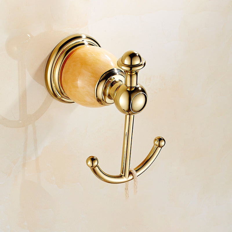 Polished Gold Bathroom Set Metal Bathroom Accessories Hardware Set Towel Robe Hook Clearhalo 'Bathroom Hardware Sets' 'Bathroom Hardware' 'Bathroom Remodel & Bathroom Fixtures' 'bathroom_hardware_sets' 'Home Improvement' 'home_improvement' 'home_improvement_bathroom_hardware_sets' 6997851