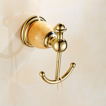 Polished Gold Bathroom Set Metal Bathroom Accessories Hardware Set Towel Robe Hook Clearhalo 'Bathroom Hardware Sets' 'Bathroom Hardware' 'Bathroom Remodel & Bathroom Fixtures' 'bathroom_hardware_sets' 'Home Improvement' 'home_improvement' 'home_improvement_bathroom_hardware_sets' 6997851