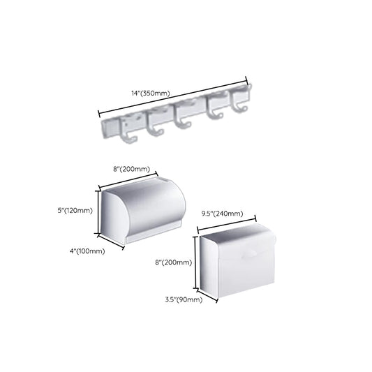 Contemporary Bathroom Accessories Hardware Set in Metal with Soap Dish Clearhalo 'Bathroom Hardware Sets' 'Bathroom Hardware' 'Bathroom Remodel & Bathroom Fixtures' 'bathroom_hardware_sets' 'Home Improvement' 'home_improvement' 'home_improvement_bathroom_hardware_sets' 6997912