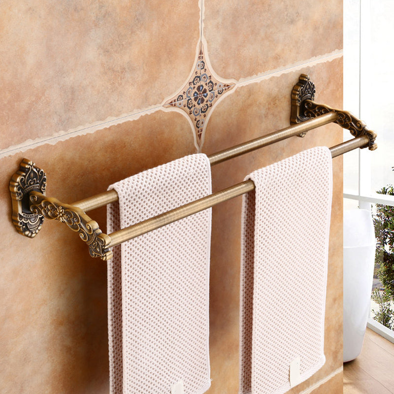 Traditional Metal Bathroom Accessories Hardware Set with Soap Dish Brass Unavailiable Towel Bar Clearhalo 'Bathroom Hardware Sets' 'Bathroom Hardware' 'Bathroom Remodel & Bathroom Fixtures' 'bathroom_hardware_sets' 'Home Improvement' 'home_improvement' 'home_improvement_bathroom_hardware_sets' 6997920