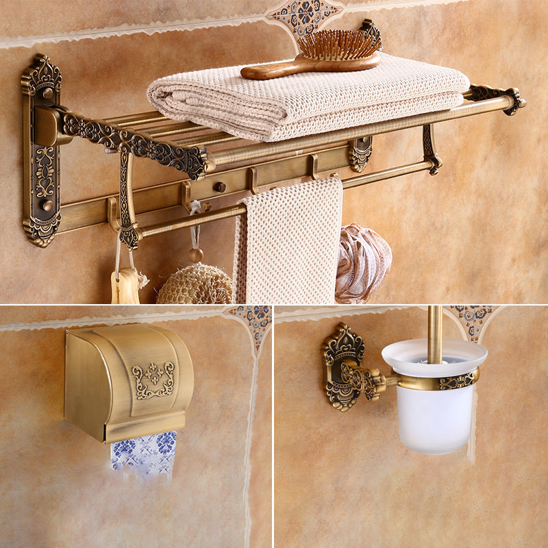 Traditional Metal Bathroom Accessories Hardware Set with Soap Dish Brass Unavailiable 3-Piece Set (Toilet Brush) Clearhalo 'Bathroom Hardware Sets' 'Bathroom Hardware' 'Bathroom Remodel & Bathroom Fixtures' 'bathroom_hardware_sets' 'Home Improvement' 'home_improvement' 'home_improvement_bathroom_hardware_sets' 6997922