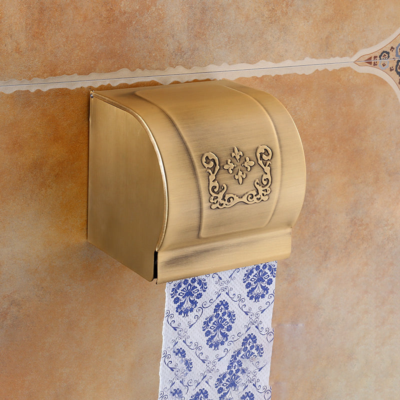 Traditional Metal Bathroom Accessories Hardware Set with Soap Dish Brass Unavailiable Tissue Box Clearhalo 'Bathroom Hardware Sets' 'Bathroom Hardware' 'Bathroom Remodel & Bathroom Fixtures' 'bathroom_hardware_sets' 'Home Improvement' 'home_improvement' 'home_improvement_bathroom_hardware_sets' 6997930