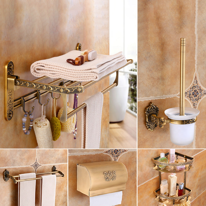 Traditional Metal Bathroom Accessories Hardware Set with Soap Dish Brown Unavailiable 5-Piece Set (Toilet Paper Holder) Clearhalo 'Bathroom Hardware Sets' 'Bathroom Hardware' 'Bathroom Remodel & Bathroom Fixtures' 'bathroom_hardware_sets' 'Home Improvement' 'home_improvement' 'home_improvement_bathroom_hardware_sets' 6997934