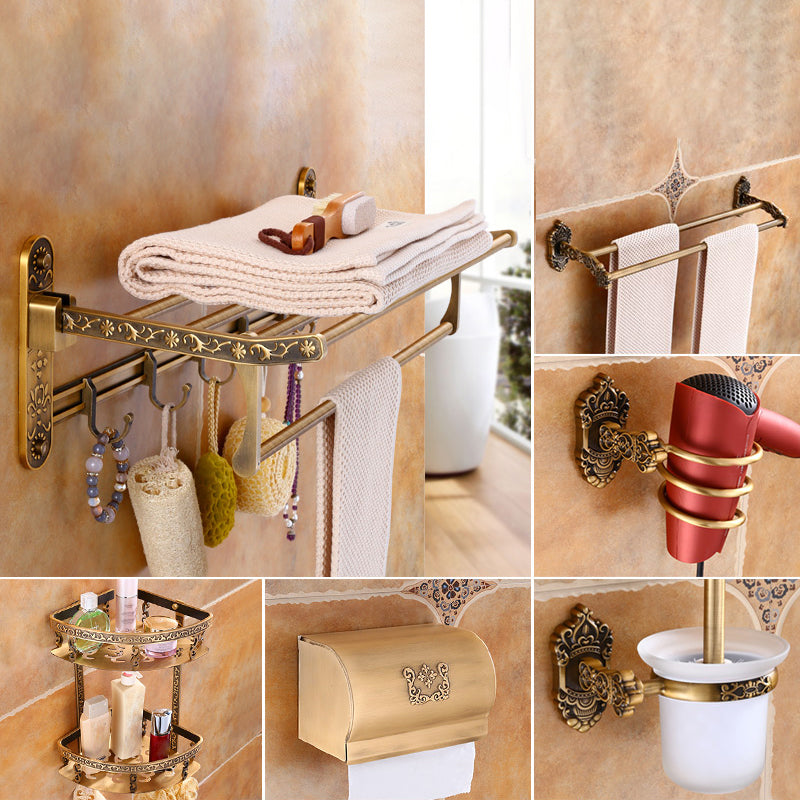 Traditional Metal Bathroom Accessories Hardware Set with Soap Dish Brown Unavailiable 6-Piece Set (Hair Dryer Holder) Clearhalo 'Bathroom Hardware Sets' 'Bathroom Hardware' 'Bathroom Remodel & Bathroom Fixtures' 'bathroom_hardware_sets' 'Home Improvement' 'home_improvement' 'home_improvement_bathroom_hardware_sets' 6997935