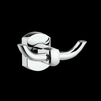 Contemporary Bathroom Accessories Hardware Set In Silver Metal Towel Robe Hook Clearhalo 'Bathroom Hardware Sets' 'Bathroom Hardware' 'Bathroom Remodel & Bathroom Fixtures' 'bathroom_hardware_sets' 'Home Improvement' 'home_improvement' 'home_improvement_bathroom_hardware_sets' 6997946