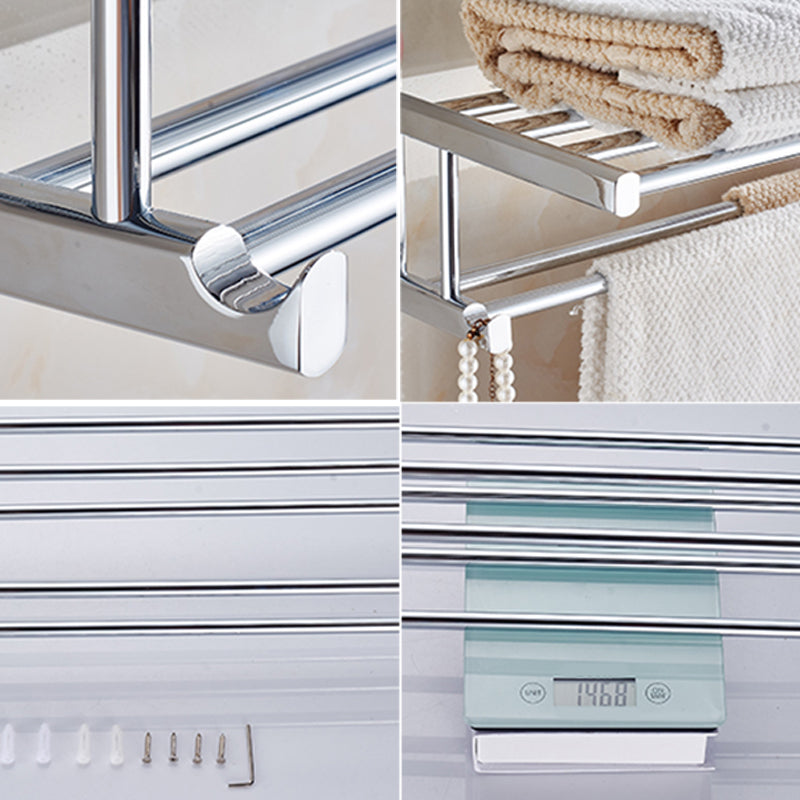 Contemporary Bathroom Accessories Hardware Set In Silver Metal Clearhalo 'Bathroom Hardware Sets' 'Bathroom Hardware' 'Bathroom Remodel & Bathroom Fixtures' 'bathroom_hardware_sets' 'Home Improvement' 'home_improvement' 'home_improvement_bathroom_hardware_sets' 6997957