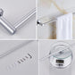 Contemporary Bathroom Accessories Hardware Set In Silver Metal Clearhalo 'Bathroom Hardware Sets' 'Bathroom Hardware' 'Bathroom Remodel & Bathroom Fixtures' 'bathroom_hardware_sets' 'Home Improvement' 'home_improvement' 'home_improvement_bathroom_hardware_sets' 6997958