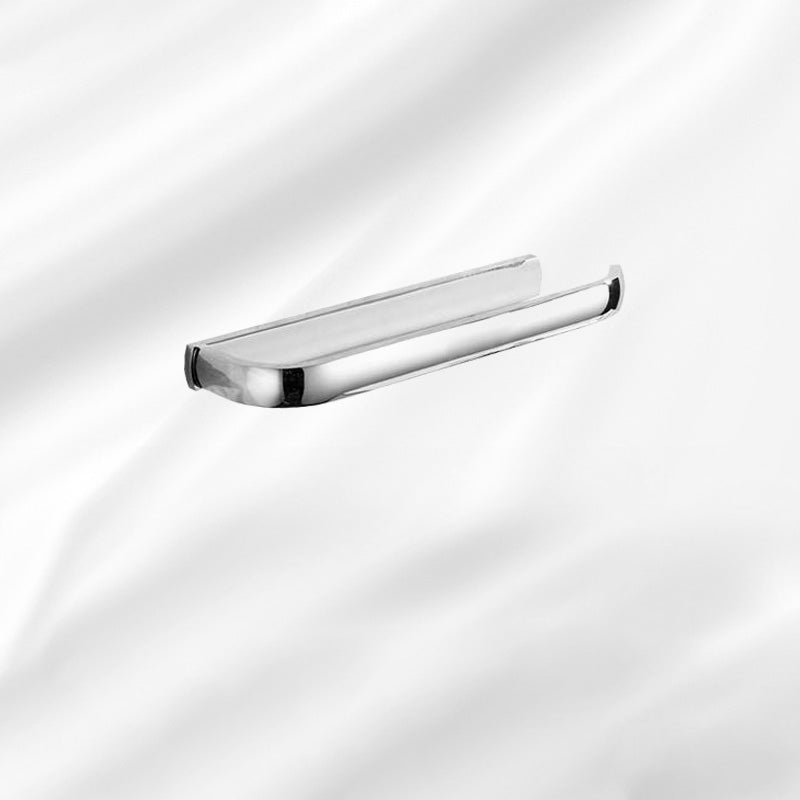 Contemporary Silver Bathroom Set with Bath Shelf and Towel Bar Towel Ring Clearhalo 'Bathroom Hardware Sets' 'Bathroom Hardware' 'Bathroom Remodel & Bathroom Fixtures' 'bathroom_hardware_sets' 'Home Improvement' 'home_improvement' 'home_improvement_bathroom_hardware_sets' 6998008