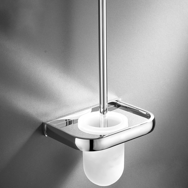 Contemporary Silver Bathroom Set with Bath Shelf and Towel Bar Clearhalo 'Bathroom Hardware Sets' 'Bathroom Hardware' 'Bathroom Remodel & Bathroom Fixtures' 'bathroom_hardware_sets' 'Home Improvement' 'home_improvement' 'home_improvement_bathroom_hardware_sets' 6998010