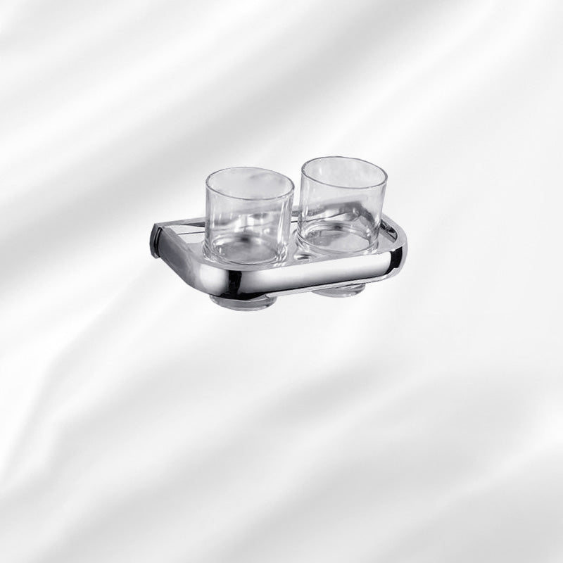 Contemporary Silver Bathroom Set with Bath Shelf and Towel Bar Toothbrush Holder Clearhalo 'Bathroom Hardware Sets' 'Bathroom Hardware' 'Bathroom Remodel & Bathroom Fixtures' 'bathroom_hardware_sets' 'Home Improvement' 'home_improvement' 'home_improvement_bathroom_hardware_sets' 6998013