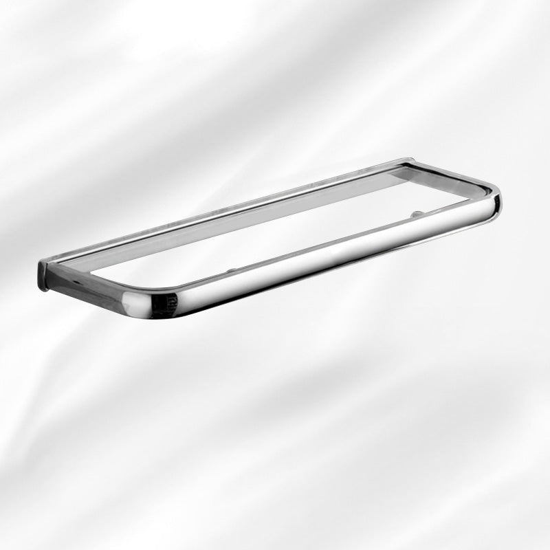 Contemporary Silver Bathroom Set with Bath Shelf and Towel Bar Bath Shelf Clearhalo 'Bathroom Hardware Sets' 'Bathroom Hardware' 'Bathroom Remodel & Bathroom Fixtures' 'bathroom_hardware_sets' 'Home Improvement' 'home_improvement' 'home_improvement_bathroom_hardware_sets' 6998014