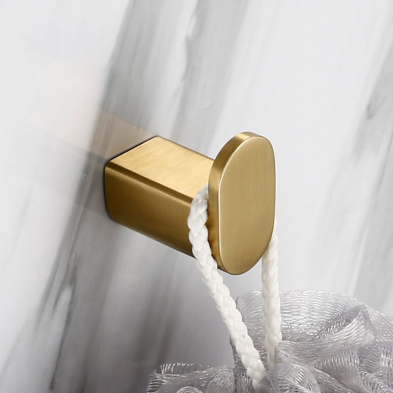 Traditional Style Brass Bathroom Accessory as Individual or as a Set in Metal Towel/Robe Hook Clearhalo 'Bathroom Hardware Sets' 'Bathroom Hardware' 'Bathroom Remodel & Bathroom Fixtures' 'bathroom_hardware_sets' 'Home Improvement' 'home_improvement' 'home_improvement_bathroom_hardware_sets' 6998036