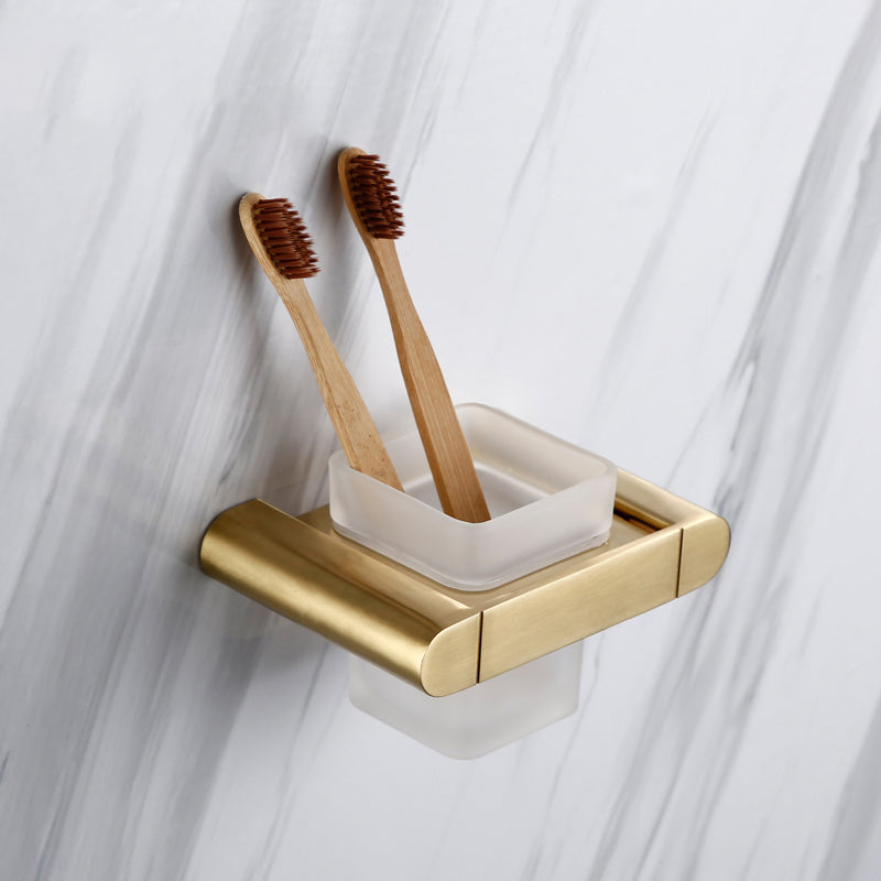 Traditional Style Brass Bathroom Accessory as Individual or as a Set in Metal Toothbrush Holder Clearhalo 'Bathroom Hardware Sets' 'Bathroom Hardware' 'Bathroom Remodel & Bathroom Fixtures' 'bathroom_hardware_sets' 'Home Improvement' 'home_improvement' 'home_improvement_bathroom_hardware_sets' 6998040