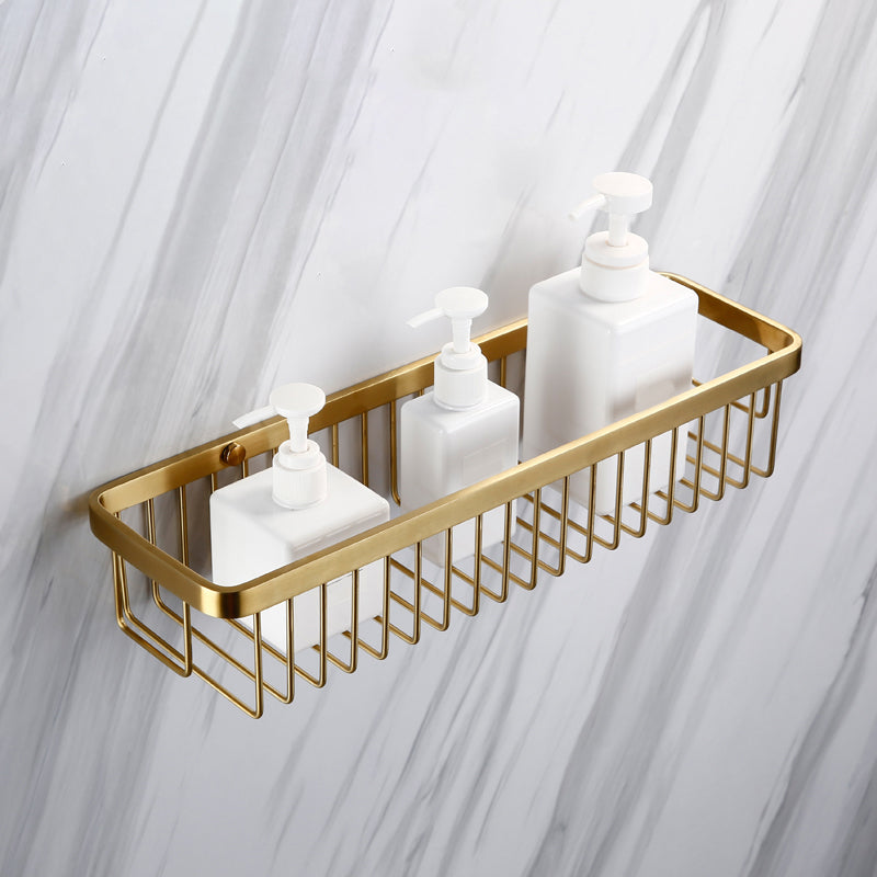 Traditional Style Brass Bathroom Accessory as Individual or as a Set in Metal Bath Shelf (16"L ) Clearhalo 'Bathroom Hardware Sets' 'Bathroom Hardware' 'Bathroom Remodel & Bathroom Fixtures' 'bathroom_hardware_sets' 'Home Improvement' 'home_improvement' 'home_improvement_bathroom_hardware_sets' 6998048