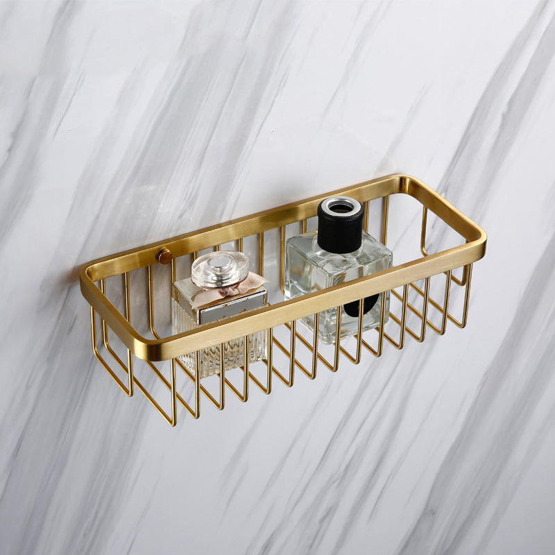 Traditional Style Brass Bathroom Accessory as Individual or as a Set in Metal Bath Shelf (Single Layer) Clearhalo 'Bathroom Hardware Sets' 'Bathroom Hardware' 'Bathroom Remodel & Bathroom Fixtures' 'bathroom_hardware_sets' 'Home Improvement' 'home_improvement' 'home_improvement_bathroom_hardware_sets' 6998054