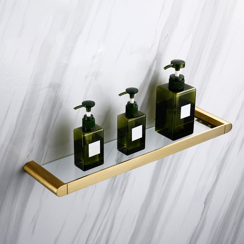 Traditional Style Brass Bathroom Accessory as Individual or as a Set in Metal Square Bath Shelf Clearhalo 'Bathroom Hardware Sets' 'Bathroom Hardware' 'Bathroom Remodel & Bathroom Fixtures' 'bathroom_hardware_sets' 'Home Improvement' 'home_improvement' 'home_improvement_bathroom_hardware_sets' 6998057
