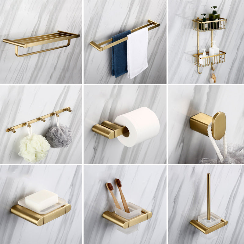 Traditional Style Brass Bathroom Accessory as Individual or as a Set in Metal 9-Piece Set Clearhalo 'Bathroom Hardware Sets' 'Bathroom Hardware' 'Bathroom Remodel & Bathroom Fixtures' 'bathroom_hardware_sets' 'Home Improvement' 'home_improvement' 'home_improvement_bathroom_hardware_sets' 6998059