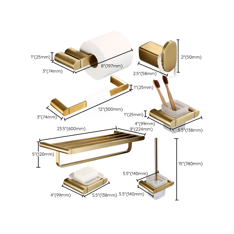 Traditional Style Brass Bathroom Accessory as Individual or as a Set in Metal Clearhalo 'Bathroom Hardware Sets' 'Bathroom Hardware' 'Bathroom Remodel & Bathroom Fixtures' 'bathroom_hardware_sets' 'Home Improvement' 'home_improvement' 'home_improvement_bathroom_hardware_sets' 6998066
