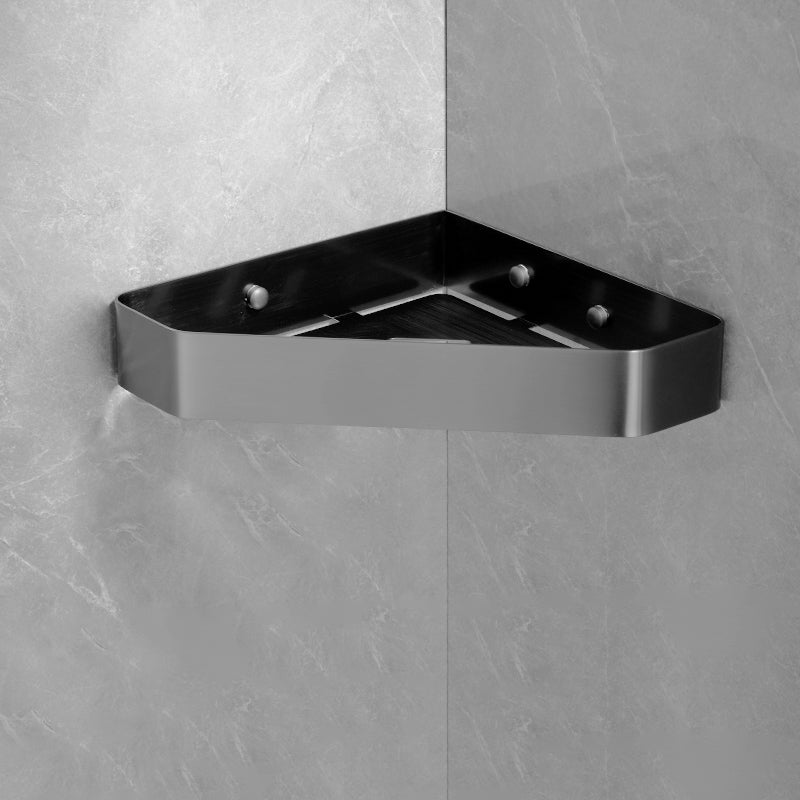 Matte Gray Bathroom Set Metal Bathroom Accessories Hardware Set Triangular Bath Shelf Clearhalo 'Bathroom Hardware Sets' 'Bathroom Hardware' 'Bathroom Remodel & Bathroom Fixtures' 'bathroom_hardware_sets' 'Home Improvement' 'home_improvement' 'home_improvement_bathroom_hardware_sets' 6998075