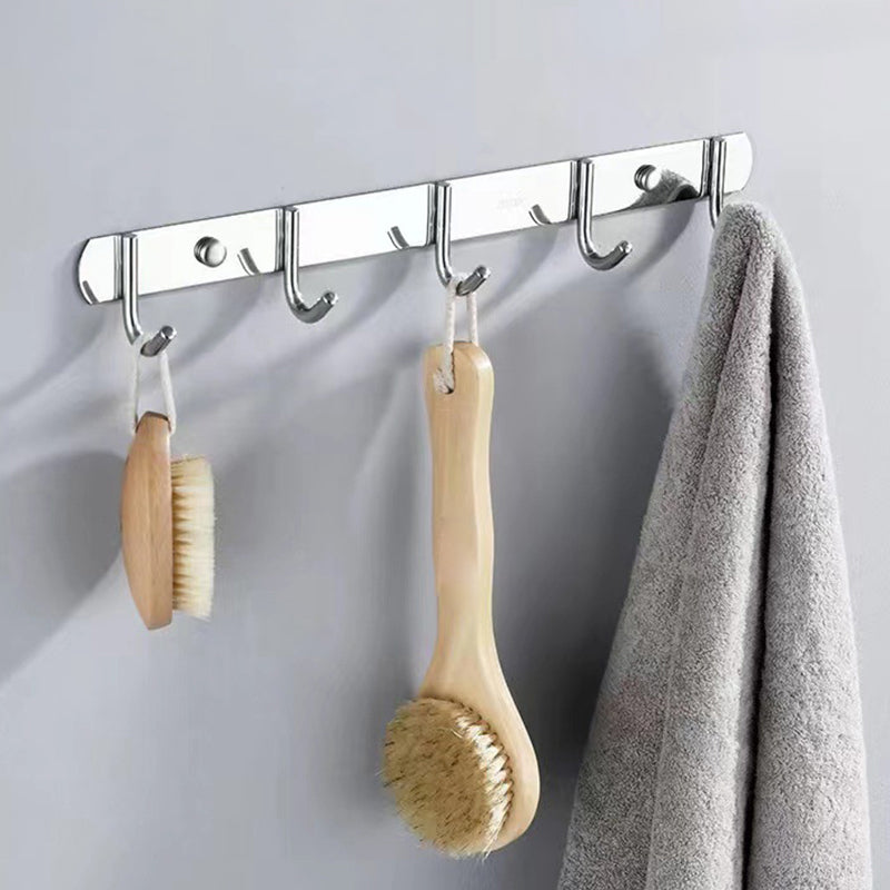 Contemporary Style Silver Metal Bathroom Accessory as Individual or as a Set Clearhalo 'Bathroom Hardware Sets' 'Bathroom Hardware' 'Bathroom Remodel & Bathroom Fixtures' 'bathroom_hardware_sets' 'Home Improvement' 'home_improvement' 'home_improvement_bathroom_hardware_sets' 6998096
