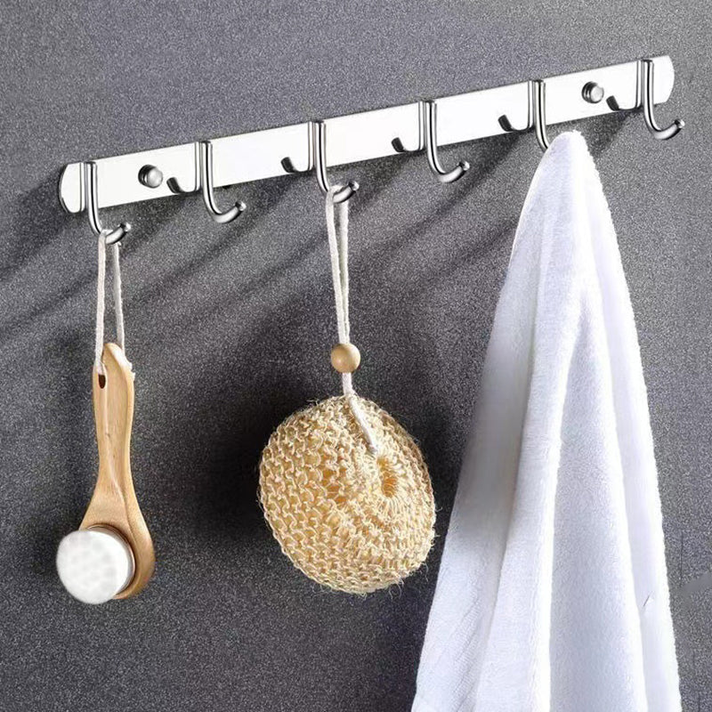 Contemporary Style Silver Metal Bathroom Accessory as Individual or as a Set Clearhalo 'Bathroom Hardware Sets' 'Bathroom Hardware' 'Bathroom Remodel & Bathroom Fixtures' 'bathroom_hardware_sets' 'Home Improvement' 'home_improvement' 'home_improvement_bathroom_hardware_sets' 6998099