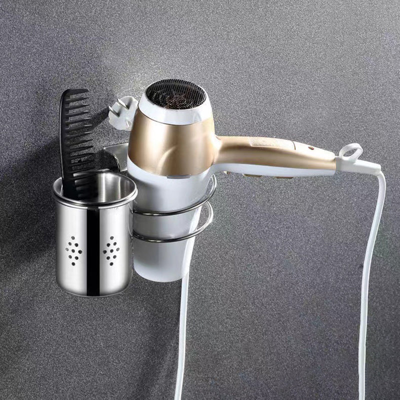Contemporary Style Silver Metal Bathroom Accessory as Individual or as a Set Clearhalo 'Bathroom Hardware Sets' 'Bathroom Hardware' 'Bathroom Remodel & Bathroom Fixtures' 'bathroom_hardware_sets' 'Home Improvement' 'home_improvement' 'home_improvement_bathroom_hardware_sets' 6998113