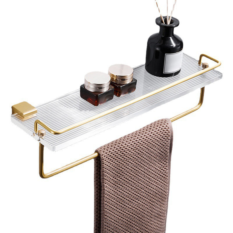 Bathroom Accessory Set in Gold Metal and Acrylic Bath Hardware Set Clearhalo 'Bathroom Hardware Sets' 'Bathroom Hardware' 'Bathroom Remodel & Bathroom Fixtures' 'bathroom_hardware_sets' 'Home Improvement' 'home_improvement' 'home_improvement_bathroom_hardware_sets' 6998147
